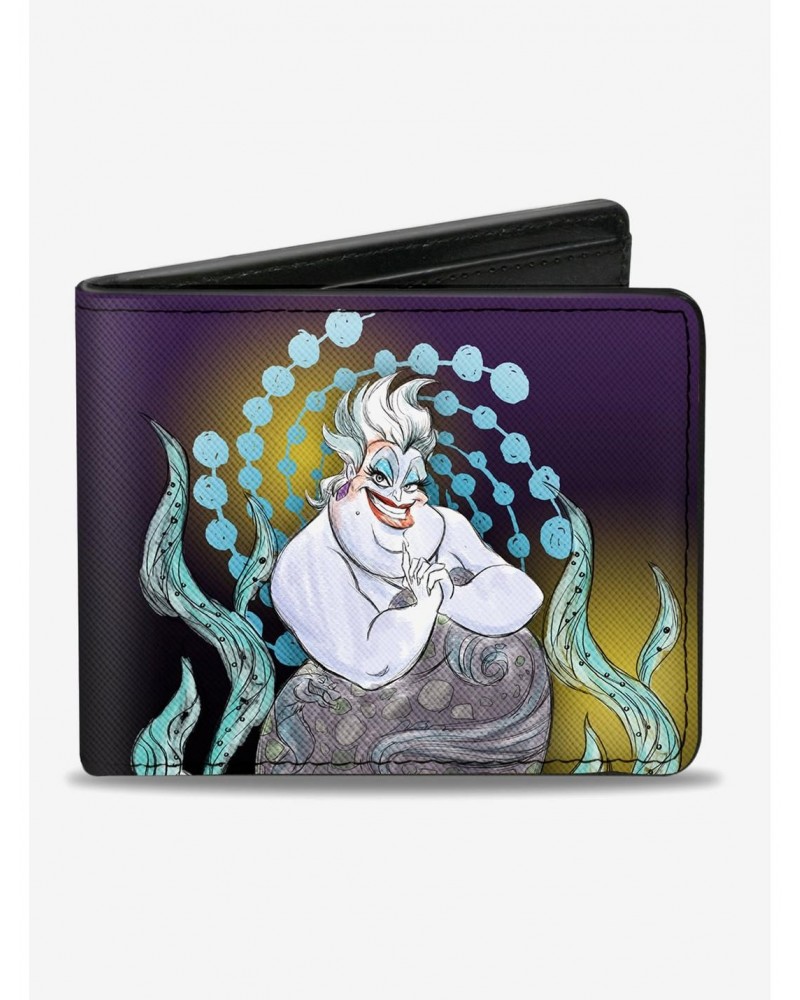Disney The Little Mermaid Ursula Smiling Sketch Pose Bi-Fold Wallet $6.99 Wallets