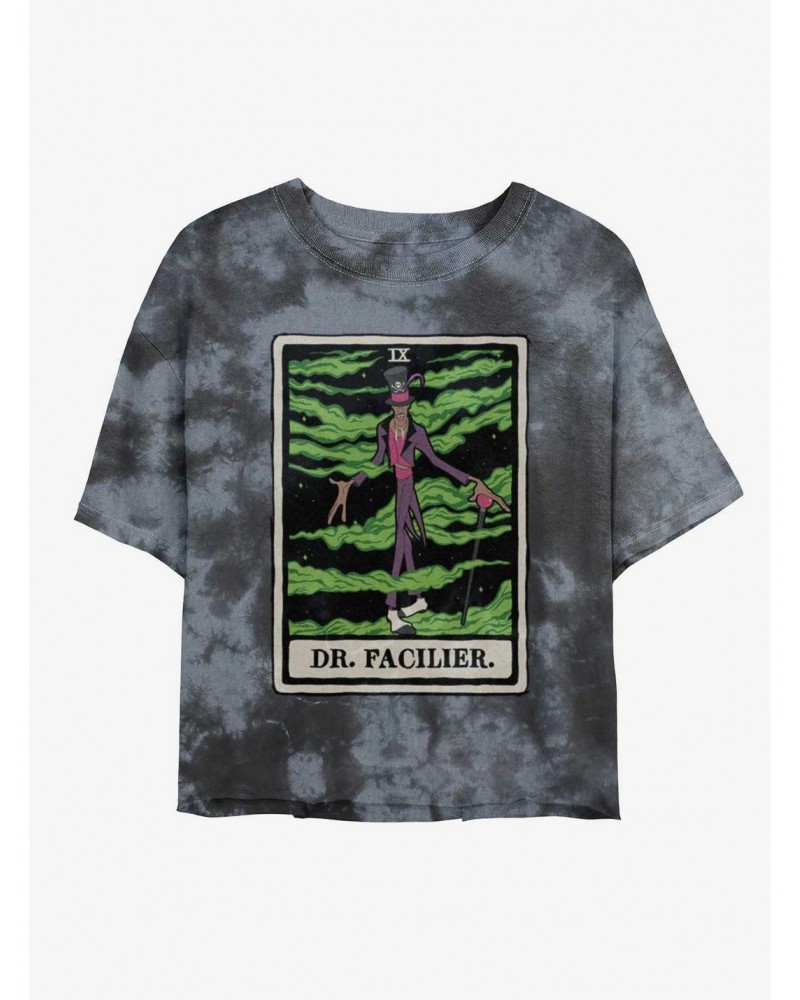 Disney Villains Dr. Facilier Tarot Card Tie-Dye Girls Crop T-Shirt $10.40 T-Shirts