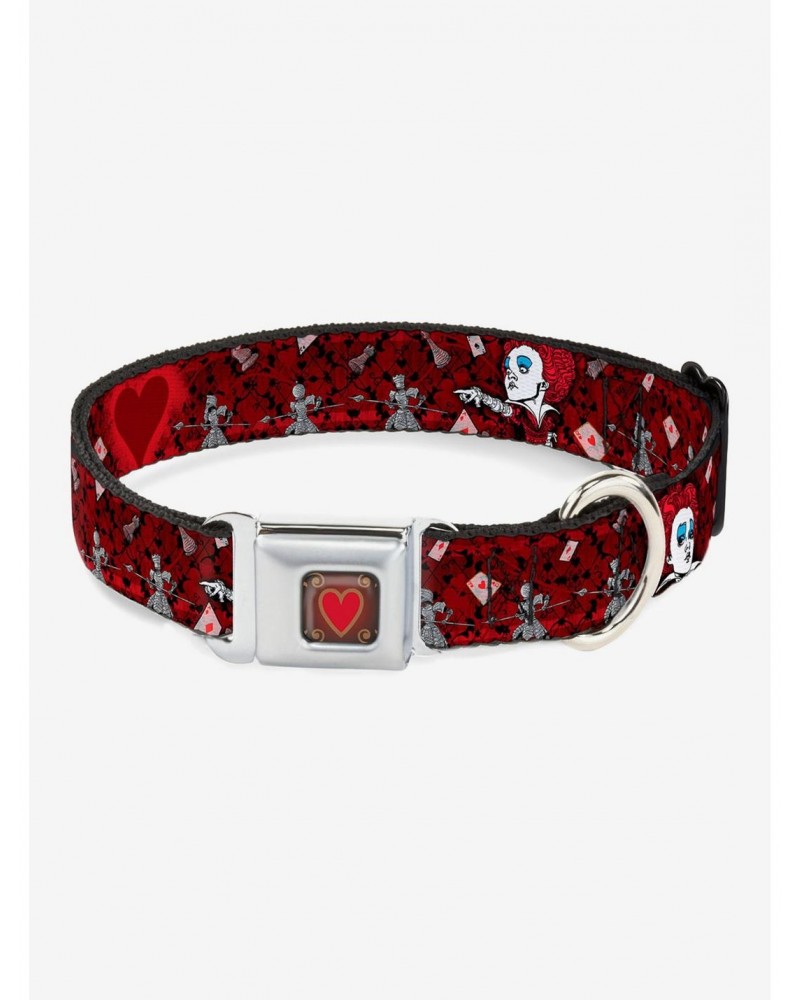 Disney Alice In Wonderland Queen Of Hearts Poses Seatbelt Buckle Dog Collar $9.71 Pet Collars