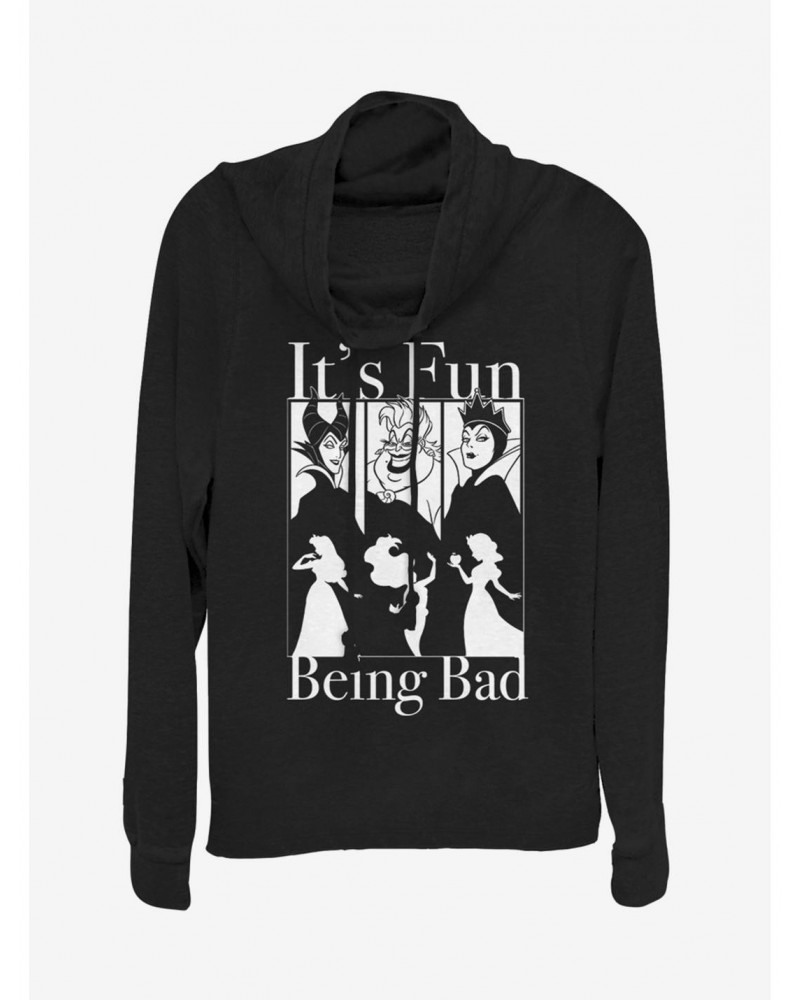 Disney Villains Bad Fun Cowl Neck Long-Sleeve Girls Sweatshirt $20.65 Sweatshirts