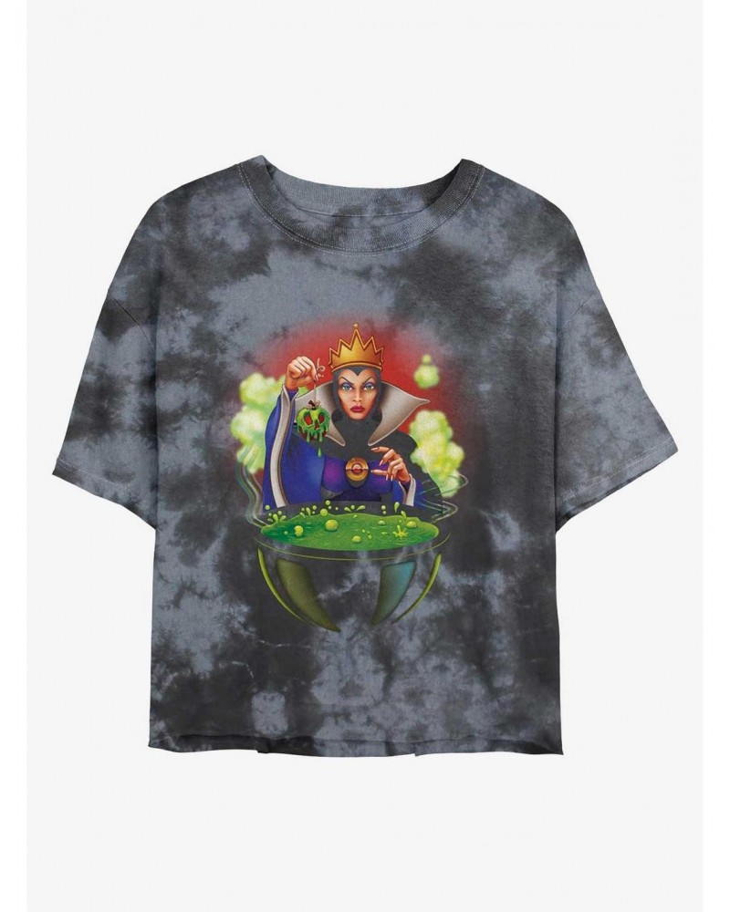 Disney Villains Evil Queen Wishes Grow Old Tie-Dye Girls Crop T-Shirt $10.69 T-Shirts