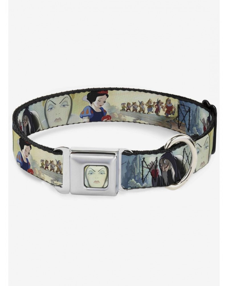 Disney Snow White And The Seven Dwarfs Old Witch Evil Queen Scenes Seatbelt Buckle Dog Collar $8.22 Pet Collars